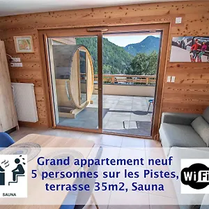 Dans Neuve Le Snow Roc Sur Les Pistes, Grand Cosy 5 Pers Avec Terrasse Panoramique, Sauna, Wifi Saint-Jean-dʼAulps